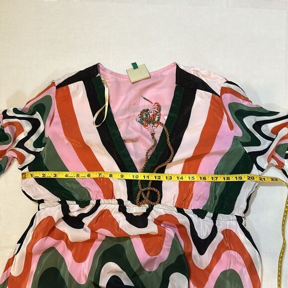 Farm Rio wave gradient Multicolor V-Neck Maxi Dress size XL - Picture 13 of 16